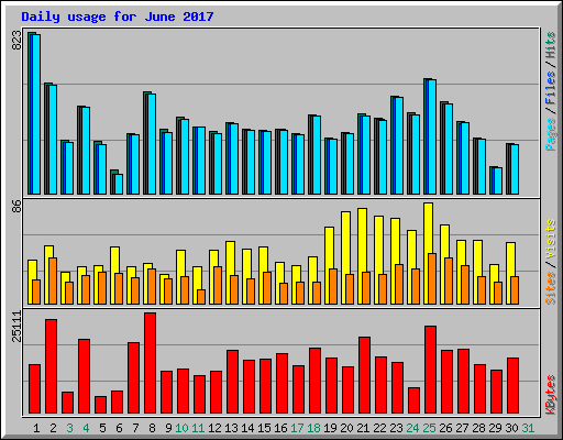 Daily usage for June 2017