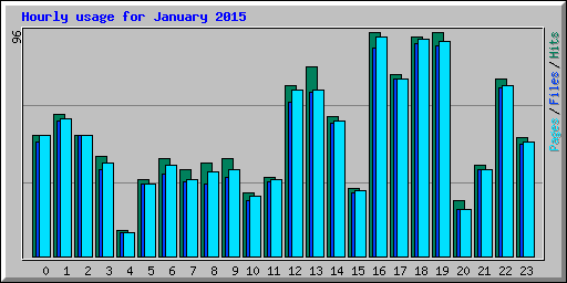 Hourly usage for January 2015