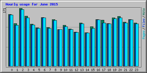 Hourly usage for June 2015