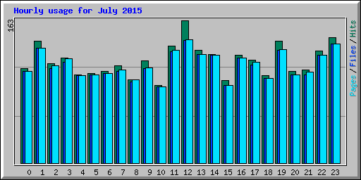 Hourly usage for July 2015