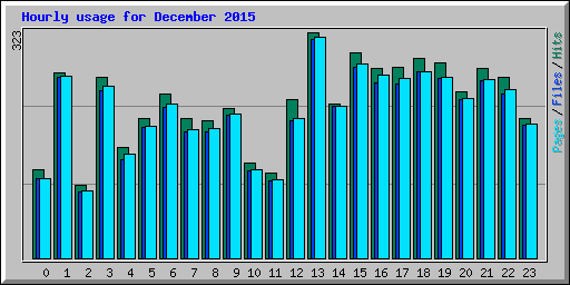 Hourly usage for December 2015