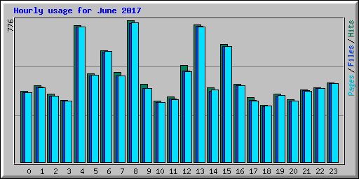 Hourly usage for June 2017